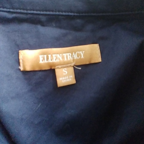 Ellen Tracy Nautical Navy Button Shirt Dress - Picture 5 of 7